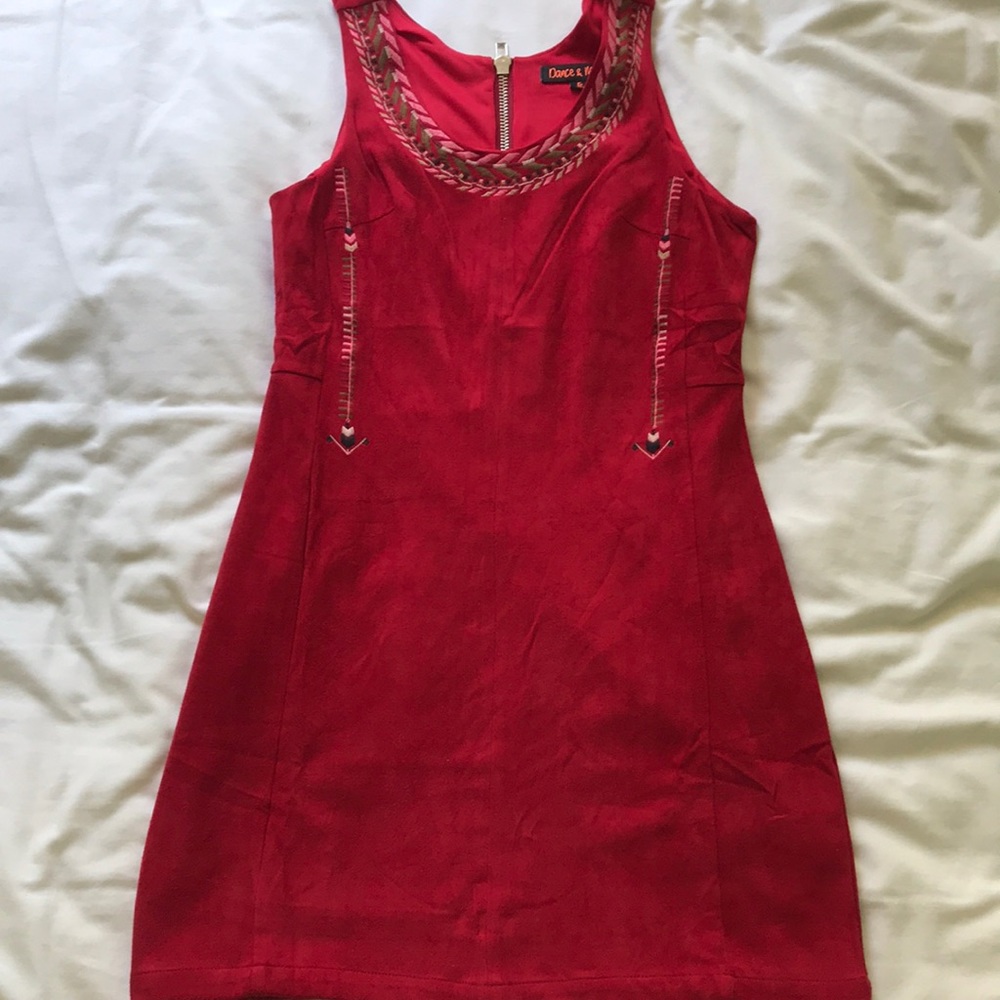 Cute Red Embroidered Dress!